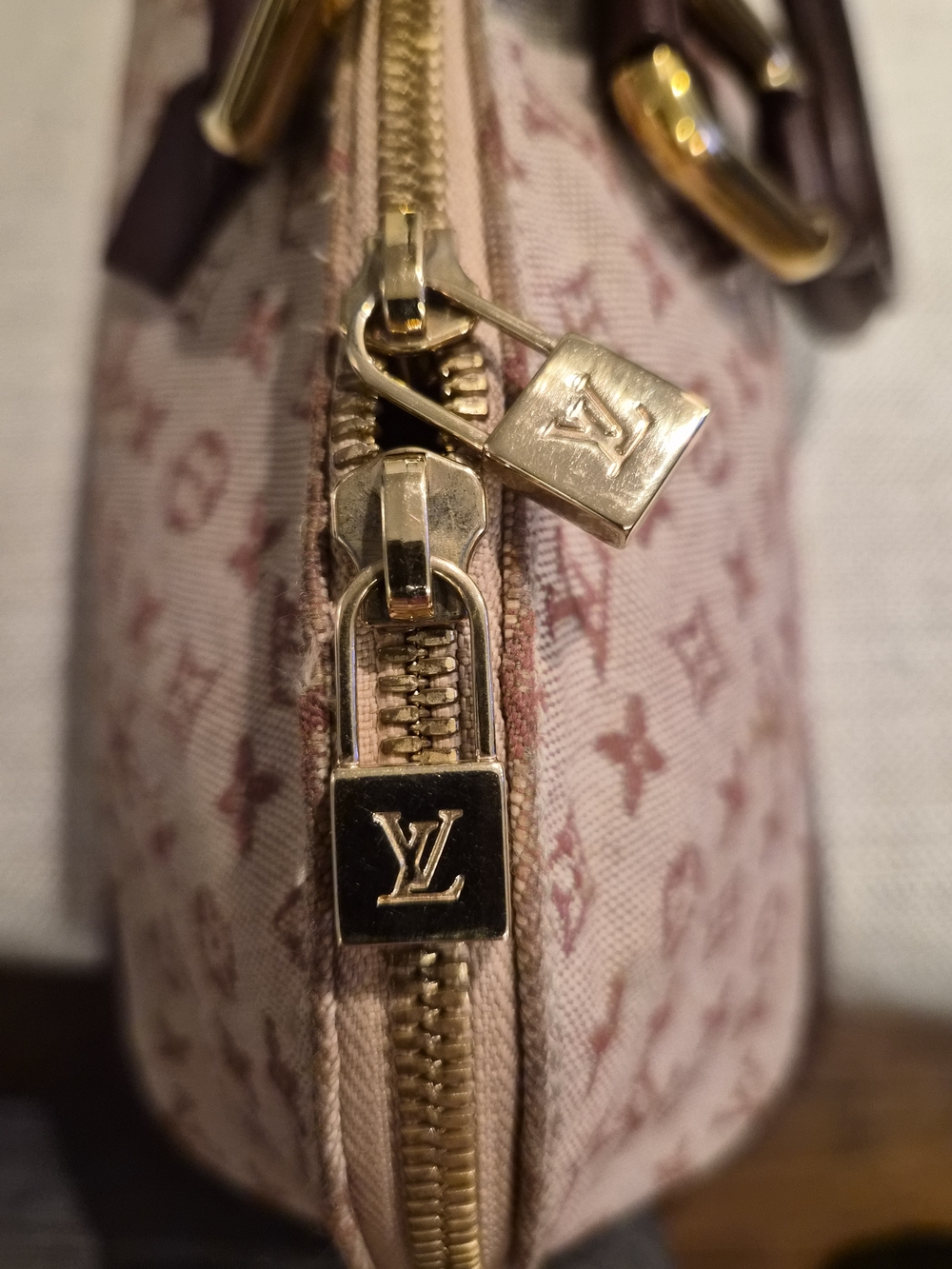 Louis Vuitton Monogram Mini Lin Alma Long Handbag East West Satchel Brown - Picture 2 of 16